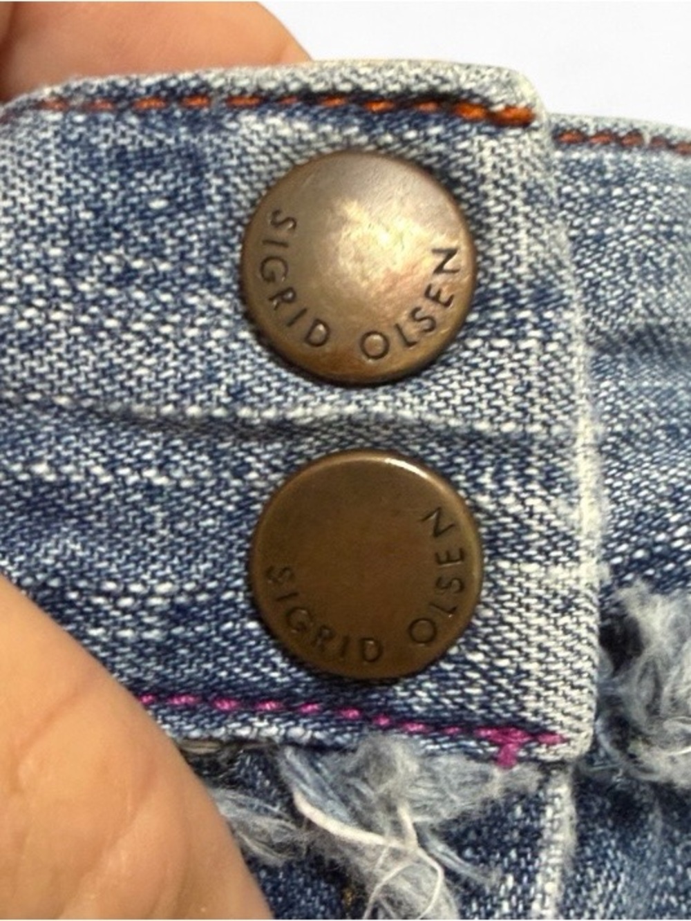SIGRED OLSEN Vintage Y2K Distressed Denim A-Line Knee-Length Skirt 16W, BOHO - Picture 4 of 11